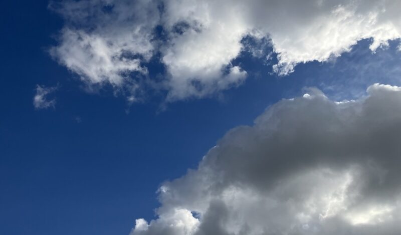 今朝は、空が近い